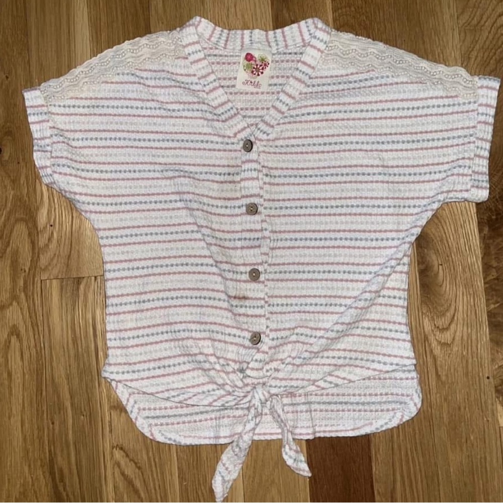 Kiddo by Katie Stripe Waffle Knit Top size M